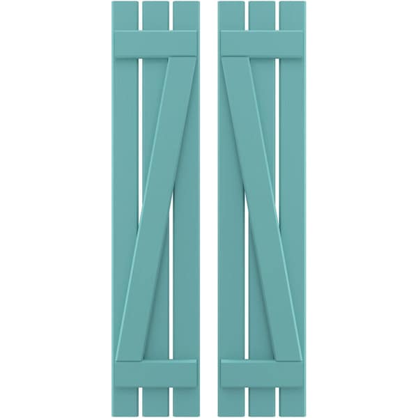 Ekena Millwork Americraft 3-Board (2 Batten) Wood Spaced Board-n-Batten Shutters w/ Z-Bar, ARW102SB311X82PTH, PR ARW102SB311X82PTH - main